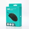 Souris filaire optique WE 1200DPI ,ambidextre, connexion USB, longueur câble 1.8m, grande taille 117*62*38mm, noire