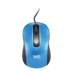 Souris filaire WE 1200DPI , USB, longeur câble 1.5m finition métalliq bleue