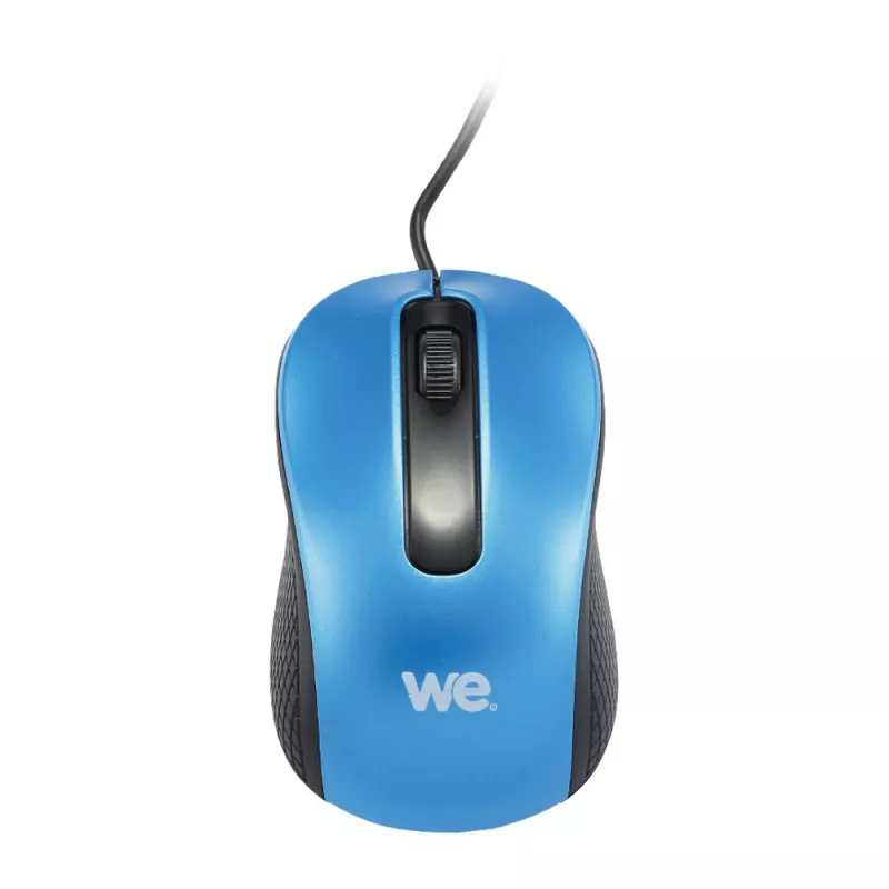Souris filaire WE 1200DPI , USB, longeur câble 1.5m finition métalliq bleue