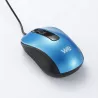 Souris filaire WE 1200DPI , USB, longeur câble 1.5m finition métalliq bleue