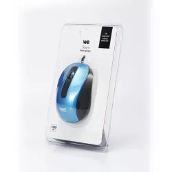 Souris filaire WE 1200DPI , USB, longeur câble 1.5m finition métalliq bleue