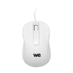 Souris filaire WE 1200DPI , USB, longeur câble 1.5m finition métallique blanche