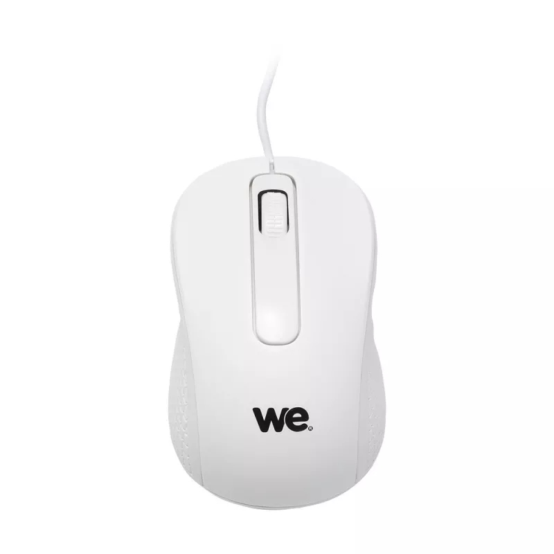 Souris filaire WE 1200DPI , USB, longeur câble 1.5m finition métallique blanche