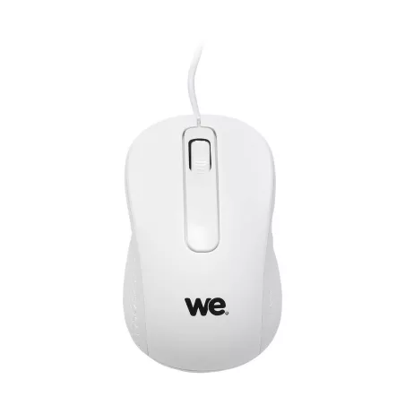 Souris filaire WE 1200DPI , USB, longeur câble 1.5m finition métallique blanche