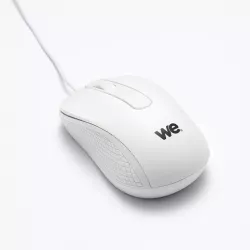 Souris filaire WE 1200DPI , USB, longeur câble 1.5m finition métallique blanche