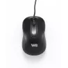 Souris filaire WE 1200DPI , USB, longeur câble 1.5m finition métallique noire