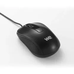Souris filaire WE 1200DPI , USB, longeur câble 1.5m finition métallique noire