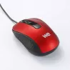 Souris filaire WE 1200DPI , USB, longeur câble 1.5m finition métallique Bordeaux