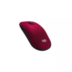 Souris sans fil optique WE - Nano Dongle USB - connexion 2.4 GHz - 1200 DPI, touché doux ,pile AA incluse, couleur rouge