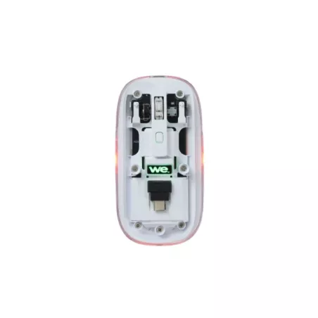Souris WE sans-fil, double connexion BT et 2.4GHz en USB-C, DPI réglable 800-1200-1600, batterie rechargeable, blanc