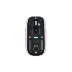 Souris WE sans-fil, double connexion BT et 2.4GHz en USB-C, DPI réglable 800-1200-1600, batterie rechargeable, noir