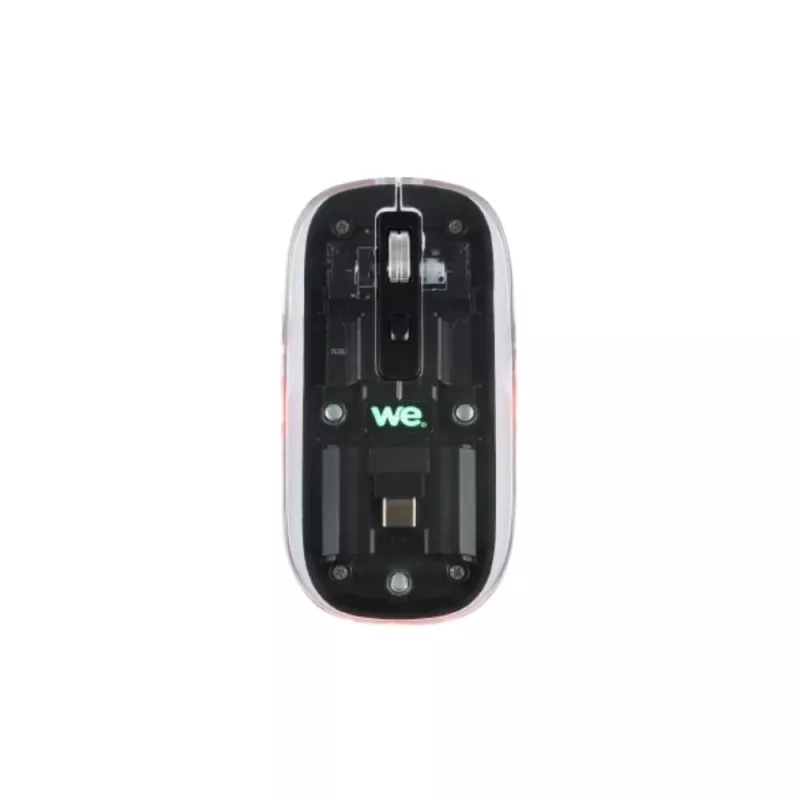 Souris WE sans-fil, double connexion BT et 2.4GHz en USB-C, DPI réglable 800-1200-1600, batterie rechargeable, noir