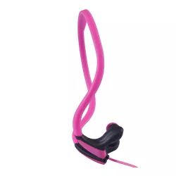 Ecouteurs sport filaire Rose Arceau tour de cou toucher doux Microphone intégré bouton on off