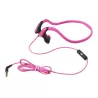 Ecouteurs sport filaire Rose Arceau tour de cou toucher doux Microphone intégré bouton on off