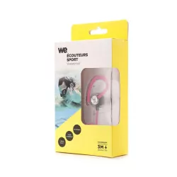 Ecouteurs Sport Waterproof Rose Intra-auriculaire, Tour d'oreille Câble plat