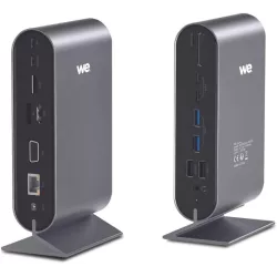 Station d'accueil WE USB-C 17 ports avec adaptateur secteur 12V/3A, 2*USB-C, 2*HDMI, PD 100W, VGA, 4*USB, lec de carte…