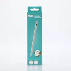 WE Stylet actif universel pour tablette/PC/smartphone - pointe 1.65mm - batterie 130 mAh - coloris blanc - USB-C - Coté plat…