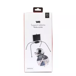 Support de tablette WE pour lit, canapé, voiture ou autre surface inégale. Flexible et pliable pour une taille compacte. Noir.