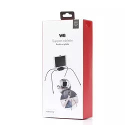Support de tablette WE pour lit, canapé, voiture ou autre surface inégale. Flexible et pliable pour une taille compacte. Noir.