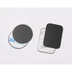 Pack de 2 Plaques métalliques - Fixation magnétique de support voiture - Noir