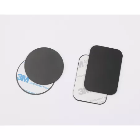 Pack de 2 Plaques métalliques - Fixation magnétique de support voiture - Noir
