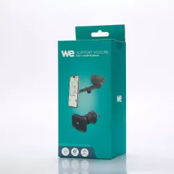 WE Support voiture universel pour smartphones : Fixation ventouse pare-brise / tableau de bord extensible + fixation grille…