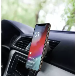 Support smartphone UNIVERSEL Fixation grille-d'aération Magnétique ultra fin pour tous les smartphones