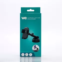 WE Support voiture universel : Fixation ventouse tableau de bord + pare-brise - bras extensible - pince avec 3 points de…