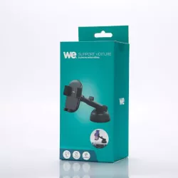 WE Support voiture universel : Fixation ventouse tableau de bord + pare-brise - bras extensible - pince avec 3 points de…