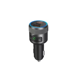 Transmetteur FM Bluetooth V5.1 avec port USB (QC 3.0 18W) et USB-C (PD24W) , finition métallique