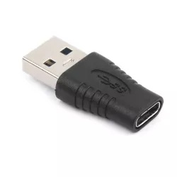 WE Adaptateur USB-C femelle/USB mâle - USB 3.2 gen 1 - Transferts 5Gbps - Charge 9V/2A - coloris noir