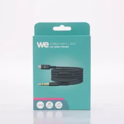 Câble USB-C/Jack Mâle 1.20m Nylon tressé noir