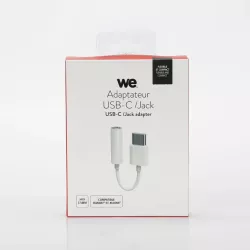 Adaptateur USB-C male/jack 3.5mm femelle - blanc
