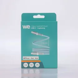 Câble USB-C/Lightning magnétique, USB2,0 - 9V/3A/27W, 1mètre bleu