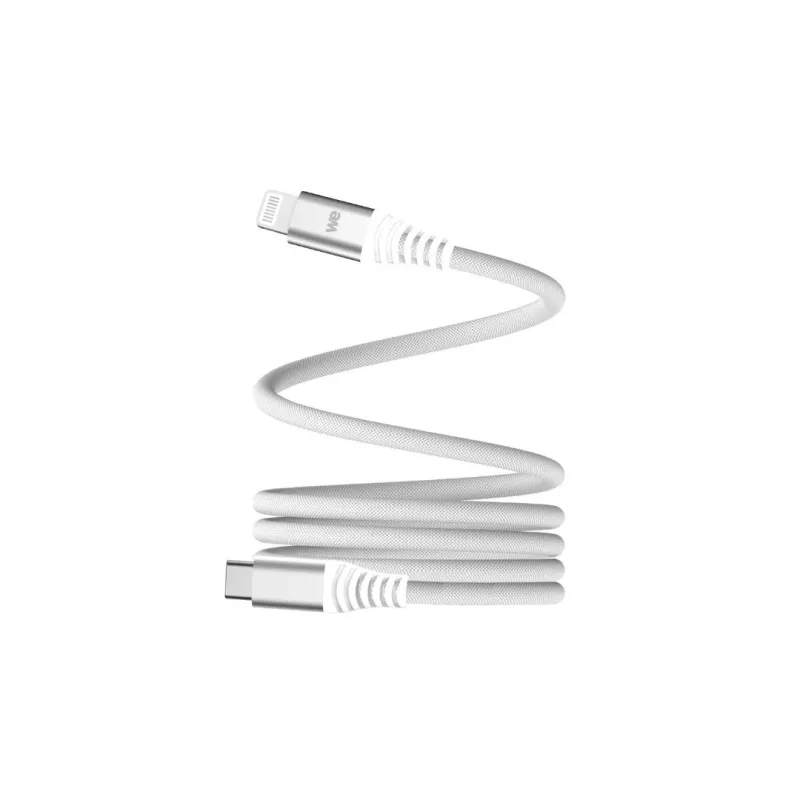 Câble USB-C/Lightning magnétique, USB2,0 - 9V/3A/27W, 1mètre blanc