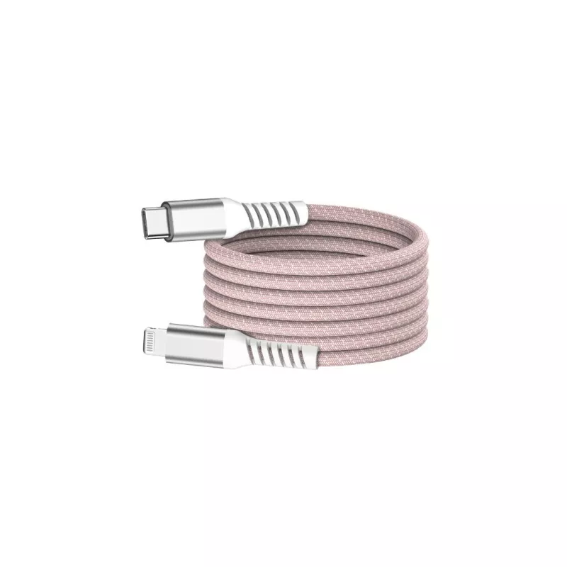 Câble USB-C /Lightning magnétique, USB2,0 - 9V/3A/27W, 1mètre rose