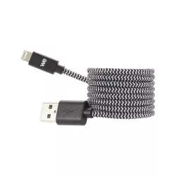 Câble USB-C/Lightning nylon tressé 1m - noir & blanc Charge rapide Connecteurs en métal