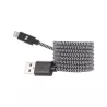 Câble USB-C/Lightning nylon tressé 1m - noir & blanc Charge rapide Connecteurs en métal