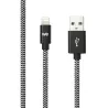 Câble USB-C/Lightning nylon tressé 2m - noir & blanc Charge rapide Connecteurs en métal