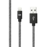 Câble USB-C/Lightning nylon tressé 2m - noir & blanc Charge rapide Connecteurs en métal