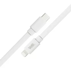 WE Câble USB-C/Lightning mâle/mâle plat 1m - blanc