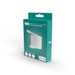 WE Câble USB-C/Lightning mâle/mâle plat 1m - blanc