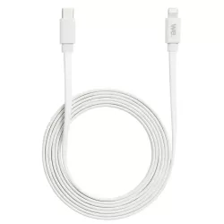 WE Câble USB-C/Lightning mâle/mâle plat 2m - blanc