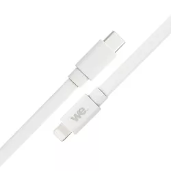 WE Câble USB-C/Lightning mâle/mâle plat 2m - blanc