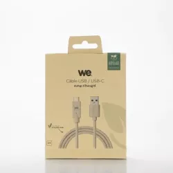 Câble USB-C/USB A biosourcé avec 30% de matières recyclées - 1m - Packaging écoconçu