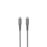 Câble USB-C/USB-C mâle/mâle 1m - charge 60W (3A/20V) USB 2.0 avec cordon en nylon + kevlar 400D - anthracite