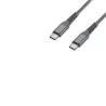 Câble USB-C/USB-C mâle/mâle 1m - charge 60W (3A/20V) USB 2.0 avec cordon en nylon + kevlar 400D - anthracite