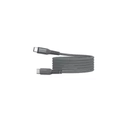 Câble USB-C/USB-C mâle/mâle 1m - charge 60W (3A/20V) USB 2.0 avec cordon en nylon + kevlar 400D - anthracite