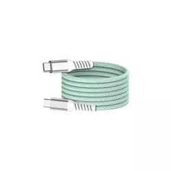Câble USB-C/USB-C magnétique, USB2,0 - 20V/3A/60W, 1mètre vert