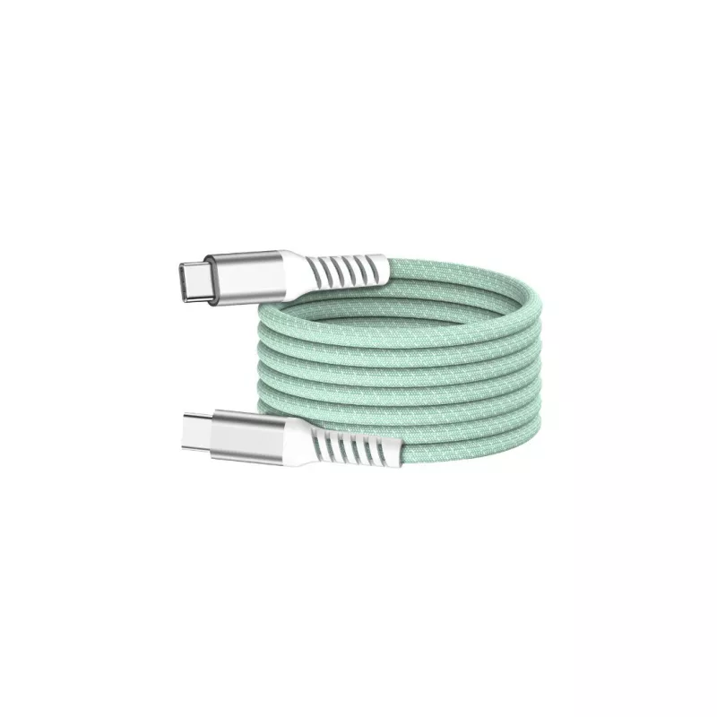 Câble USB-C/USB-C magnétique, USB2,0 - 20V/3A/60W, 1mètre vert